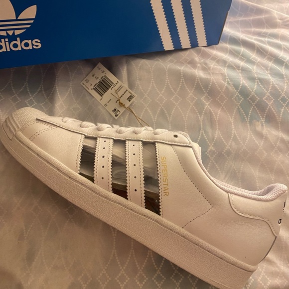 NWOT MEN 10 WOMEN 11 Adidas Originals White Shell Top, Transparent Clear Stripes - Picture 8 of 10